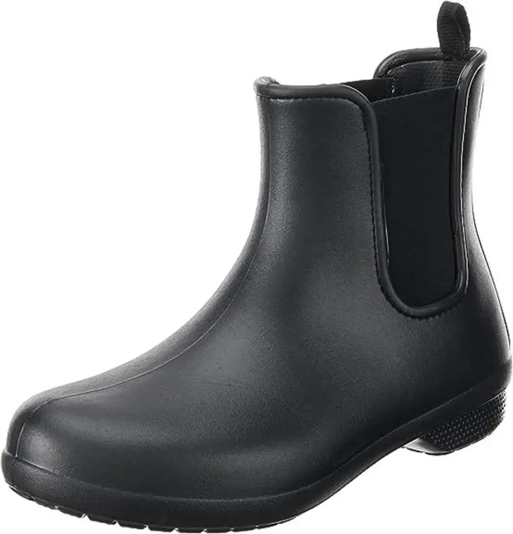 NEW Crocs Black Freesail Chelsea Ankle Rain Boot Booties Women's Size 4